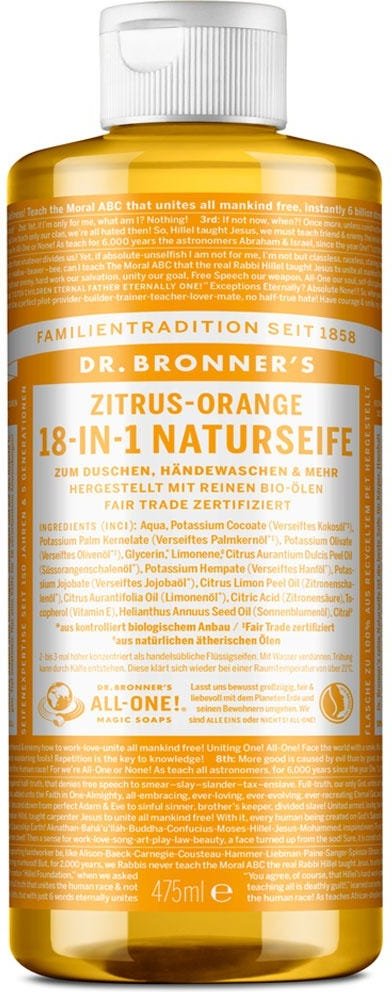Dr. Bronner's 18-in-1 Naturseife Zitrus Orange 475 ml