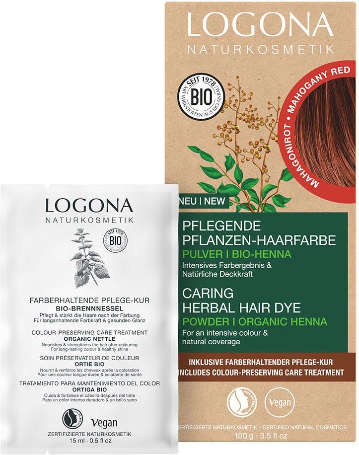 LOGONA Pflanzen-Haarfarbe Pulver Mahagonirot 100 ml