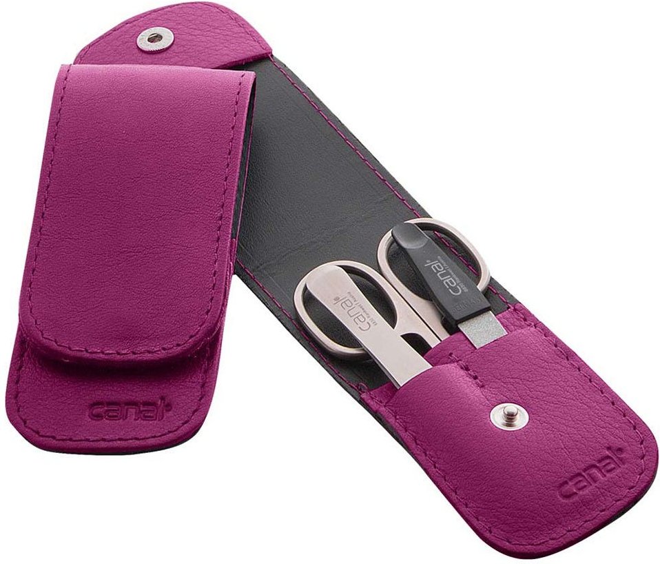 Canal Stecketui mit Druckknopf fuchsia 3-teilig