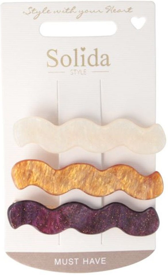 Solida Haarclip mehrfarbig Acryl 3 Stück
