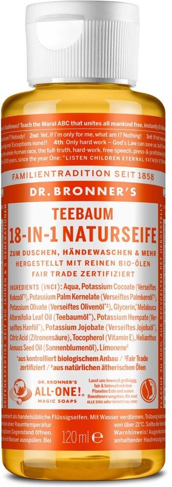 Dr. Bronner's 18-in-1 Naturseife Teebaum 120 ml