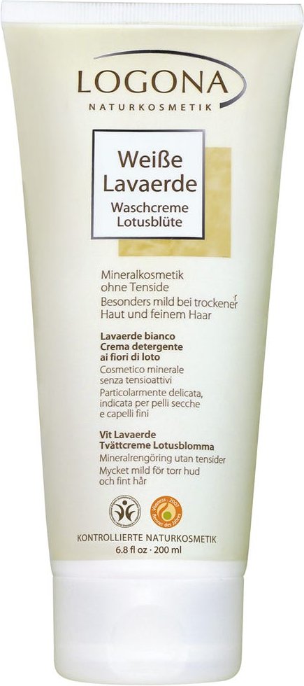 LOGONA Weiße Lavaerde Waschcreme Lotusblüte 200 ml