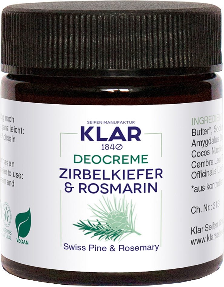 Klar's Deocreme Zirbelkiefer & Rosmarin 30 ml