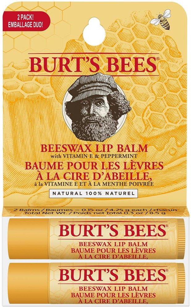Burt's Bees Lip Balm Twinpack Beeswax Blister 2 Stück