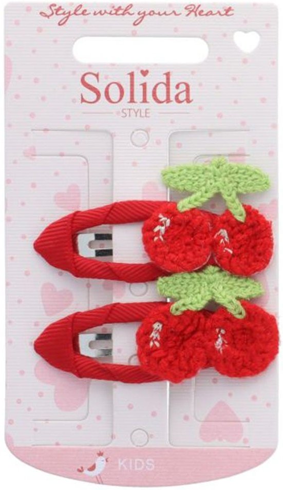 Solida Haarclip Kirsche rot 2 Stück