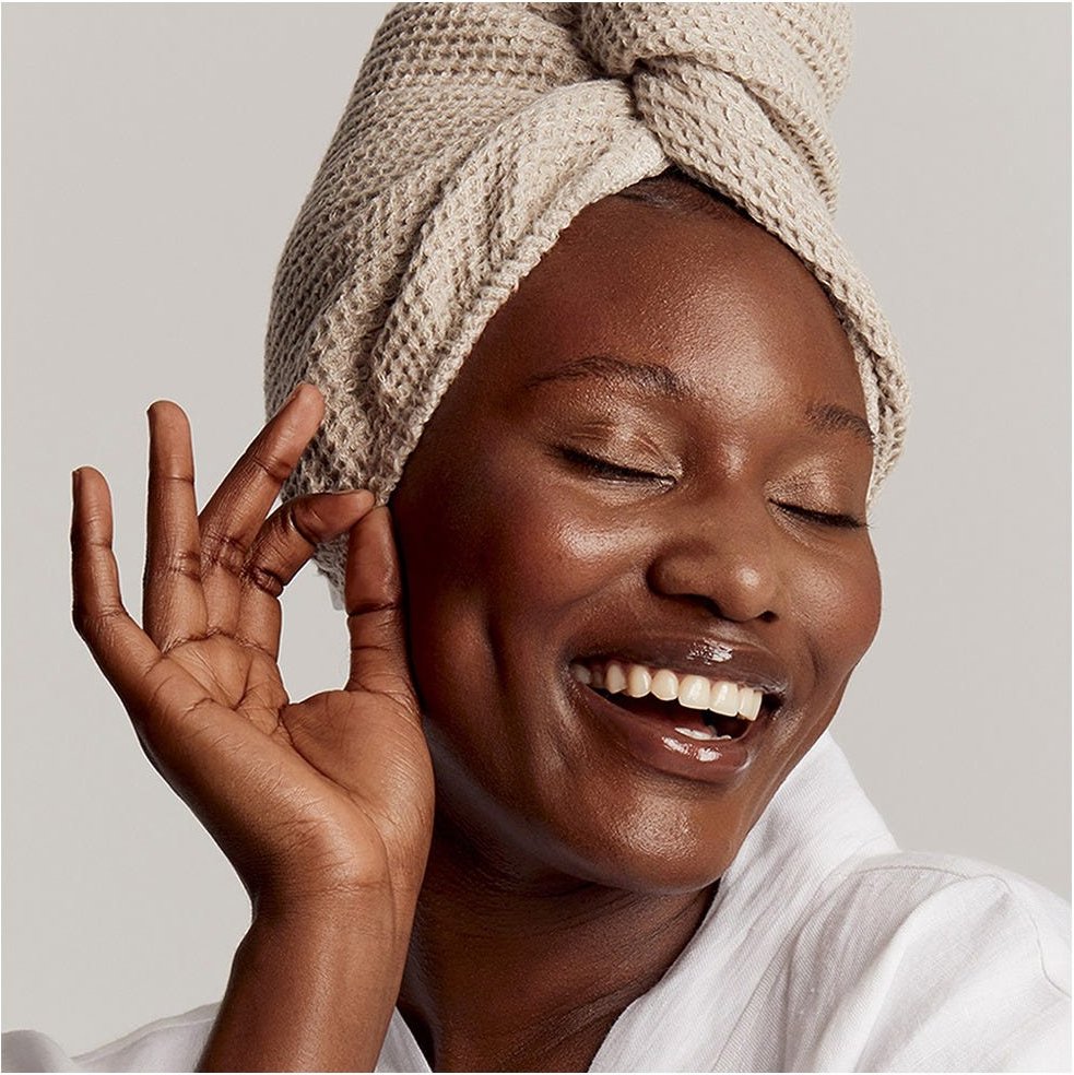 GLOV 100% Linen Hair Wrap - Brown