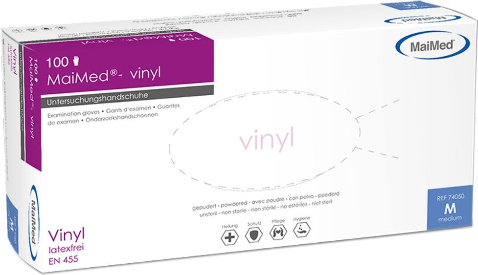 MaiMed Vinylhandschuhe Transparent 100 Stück Gr. M