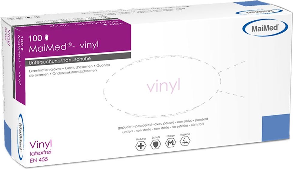 MaiMed Vinylhandschuhe Transparent 100 Stück Gr. XL