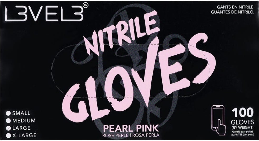 Level3 Nitrile Gloves Large Pearl Pink