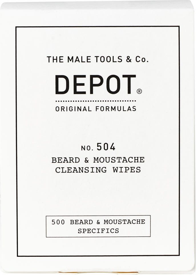 DEPOT 504 Beard & Moustache Cleansing Wipes 12er Pack