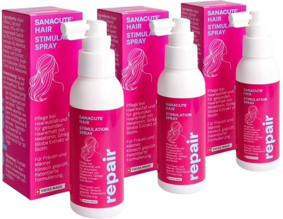 SANACUTE HAIR Stimulation Spray 3 Monats Bundle