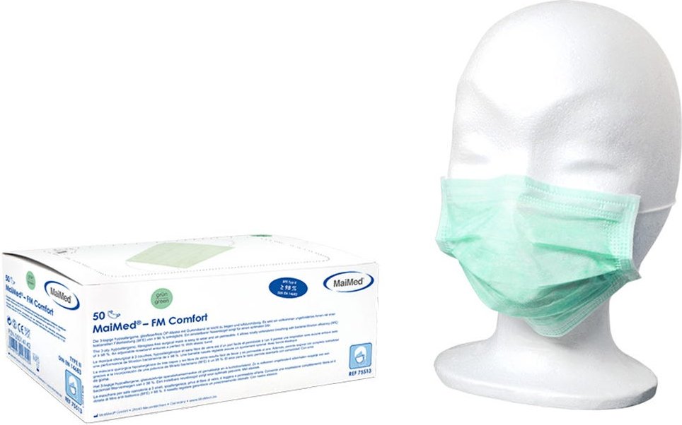 MaiMed Mund- und Nasenmaske mit Gummizug 50 Stück