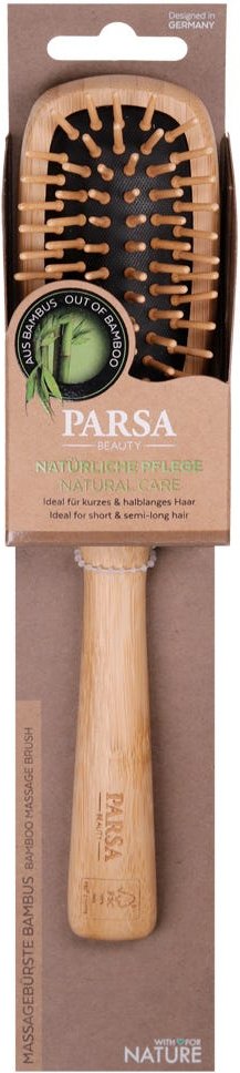 PARSA Beauty Profi FSC Holz Haarbürste Lang Schmal mit Holzstiften