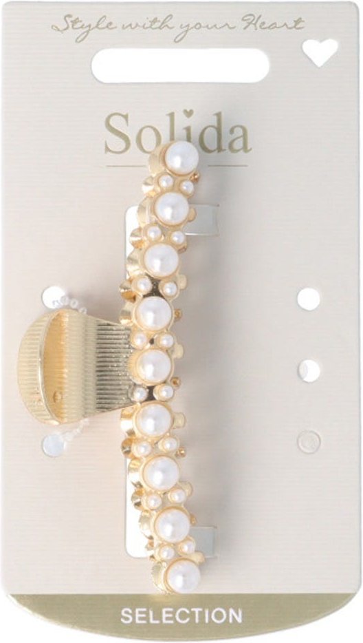 Solida Haarklammer gold mit Perle