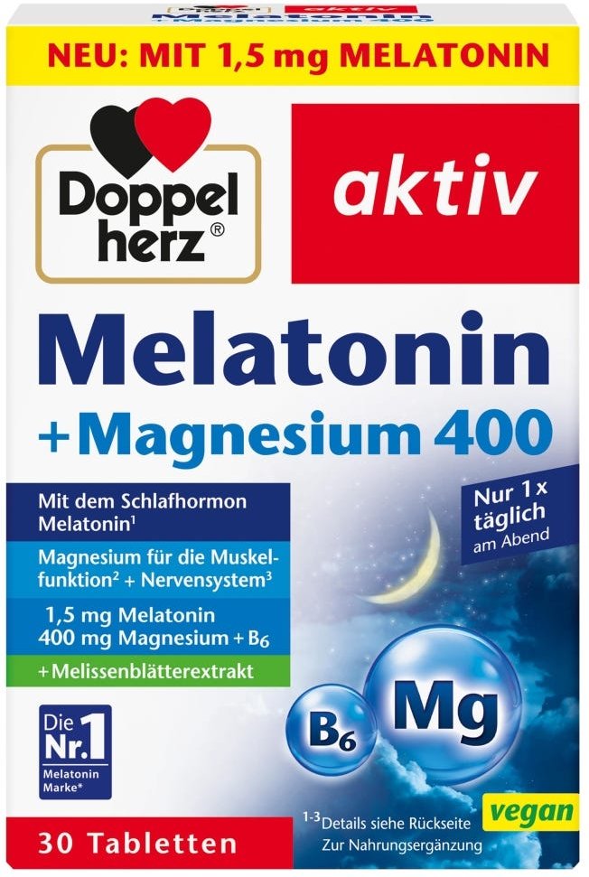 Doppelherz Melatonin + Magnesium 400 30 Stück