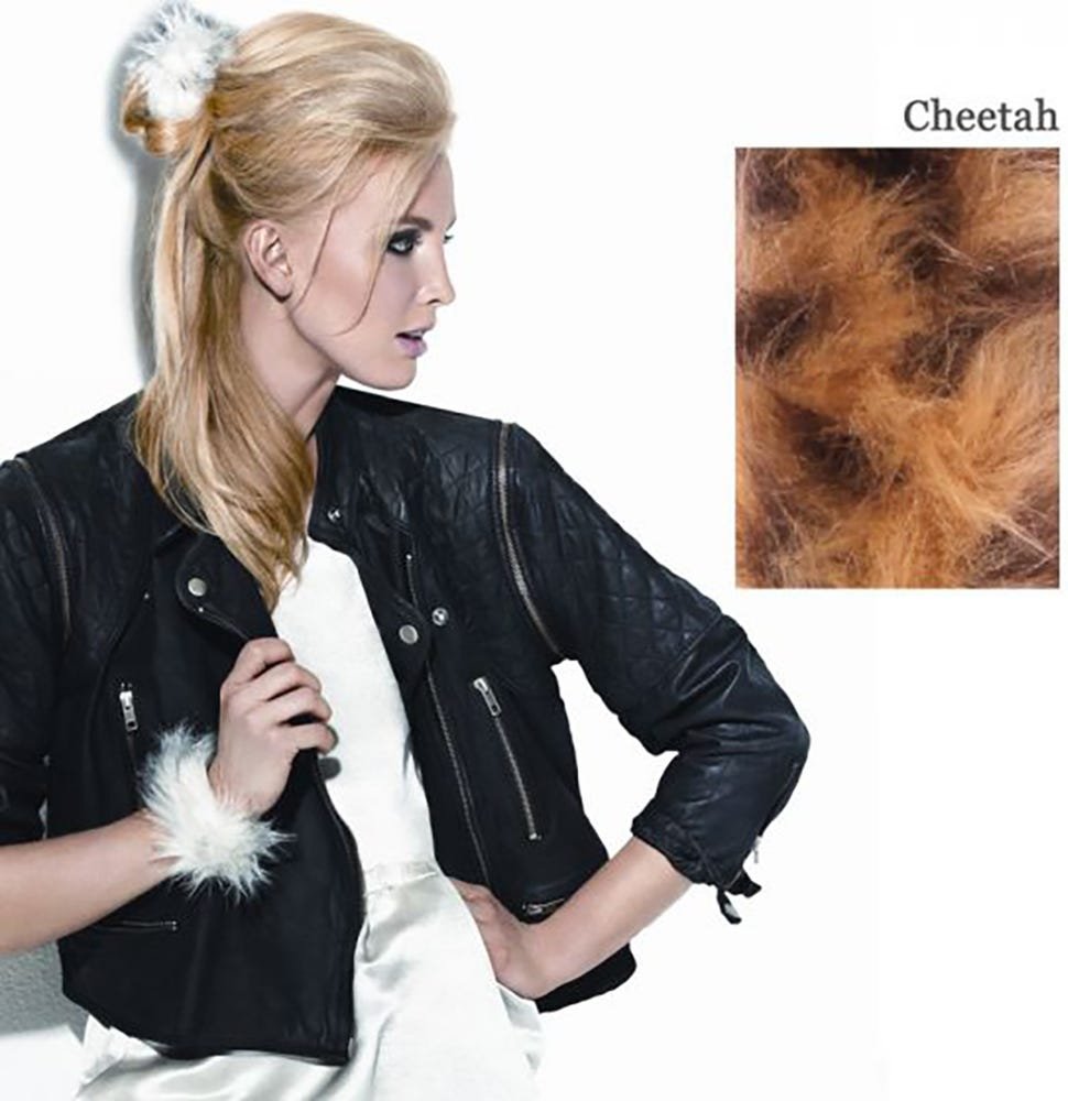 Great Lengths Faux Fur Snap Wrap Cheetah
