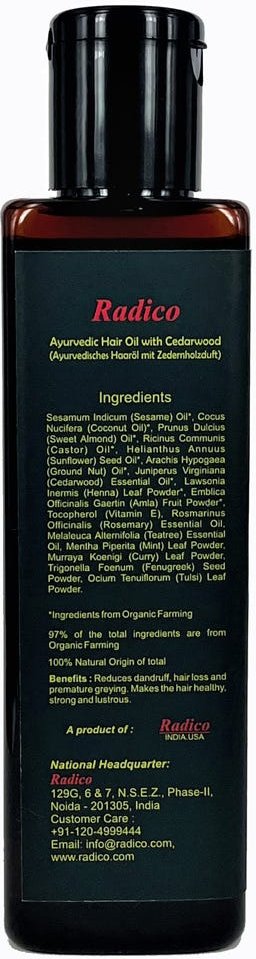 Radico Ajurvedisches Haaröl Zedernholz 200 ml