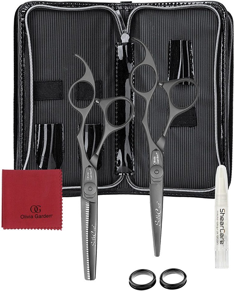 Thumbnail - Olivia Garden SilkCut Matt Black 2er Scherenset