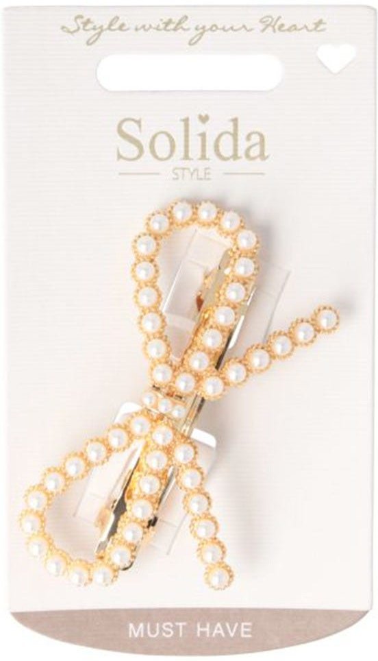 Solida Patentspange Schleife Perlen