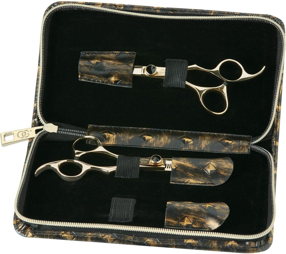 Olivia Garden Silk Cut Black/Gold Schere + Effilierschere 5,75 Zoll