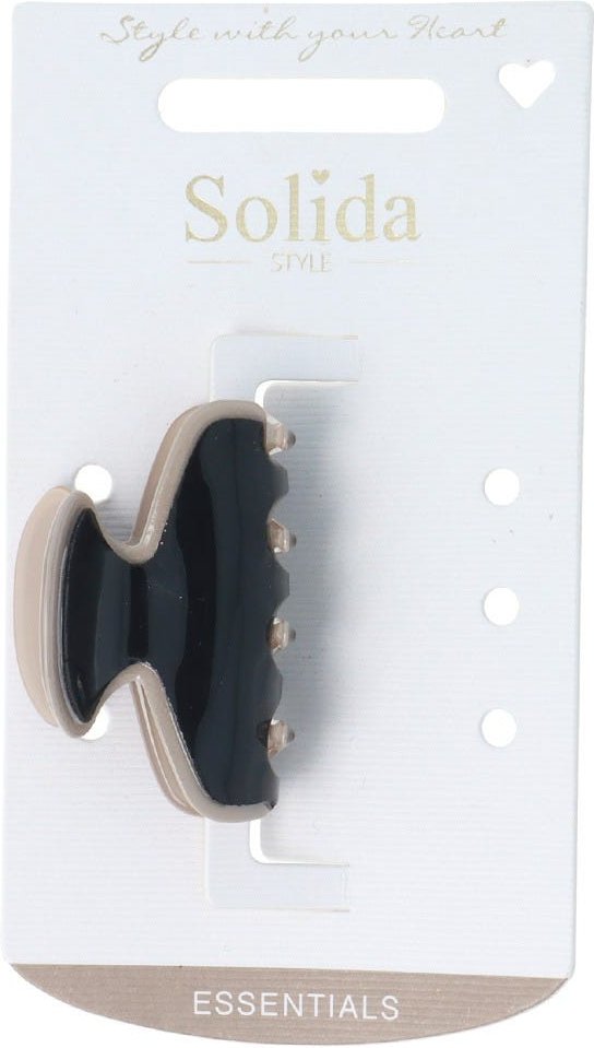 Solida Haarklammer schwarz/beige medio shiny