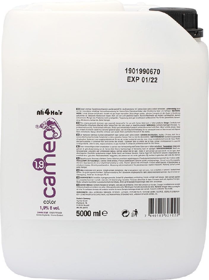 LOVE FOR HAIR Professional Cameo Color Creme Oxyd 1,9 % 6 vol. 5000 ml