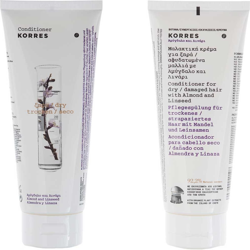 Korres Almond & Linseed Conditioner für trockenes und sprödes Haar 200 ml
