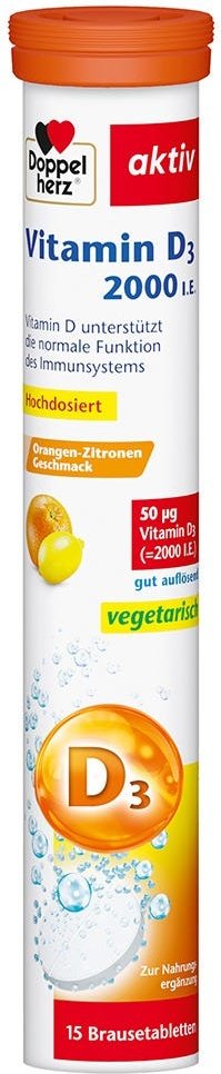 Doppelherz Vitamin D3 2000 I.E. Brausetabletten 15 Stück