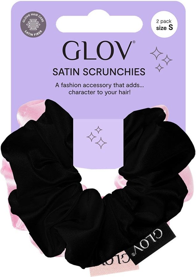 GLOV Scrunchies 2 Pack S - Pink & Black