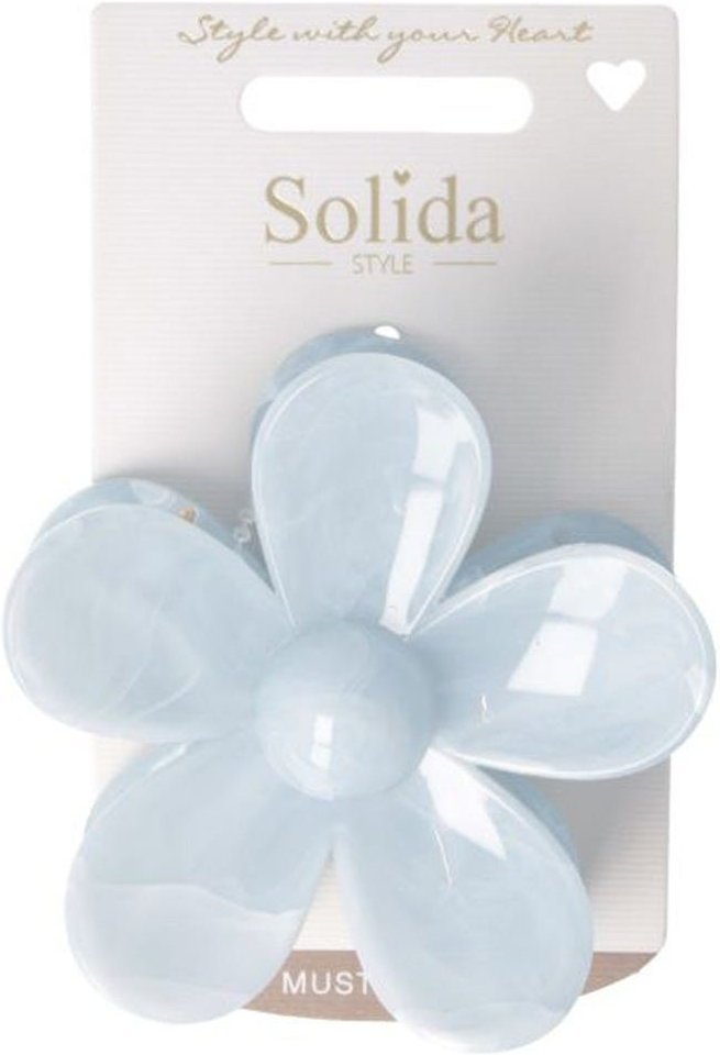 Solida Haarklammer Blume blau