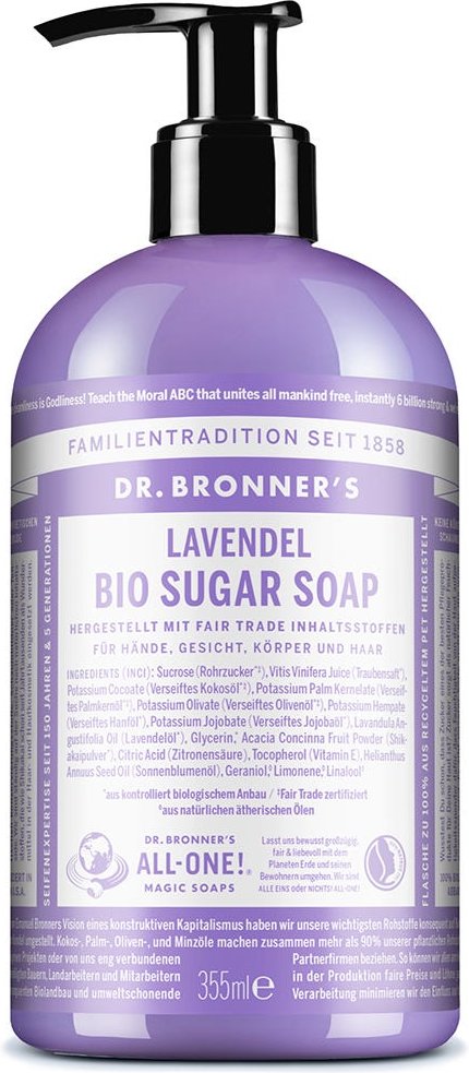 Dr. Bronner's Bio Sugar Soap Lavendel 355 ml