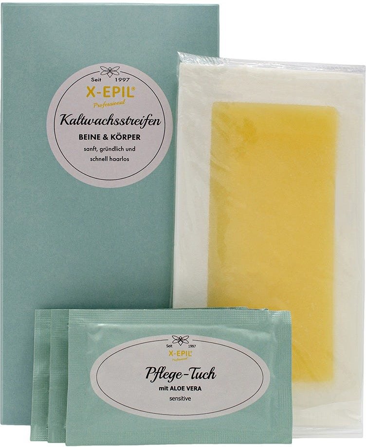 X-EPIL Kaltwachs Enthaarungsstreifen für Beine & Körper 8 Stück
