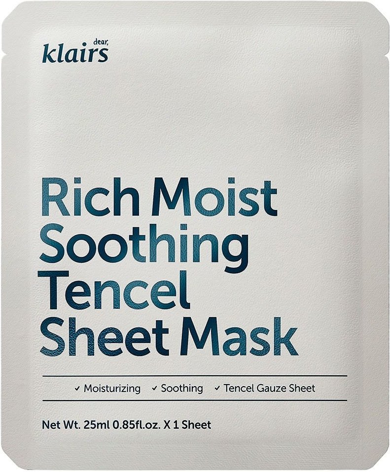 Dear, Klairs Rich Moist Soothing Tencel Sheet Mask 25 ml
