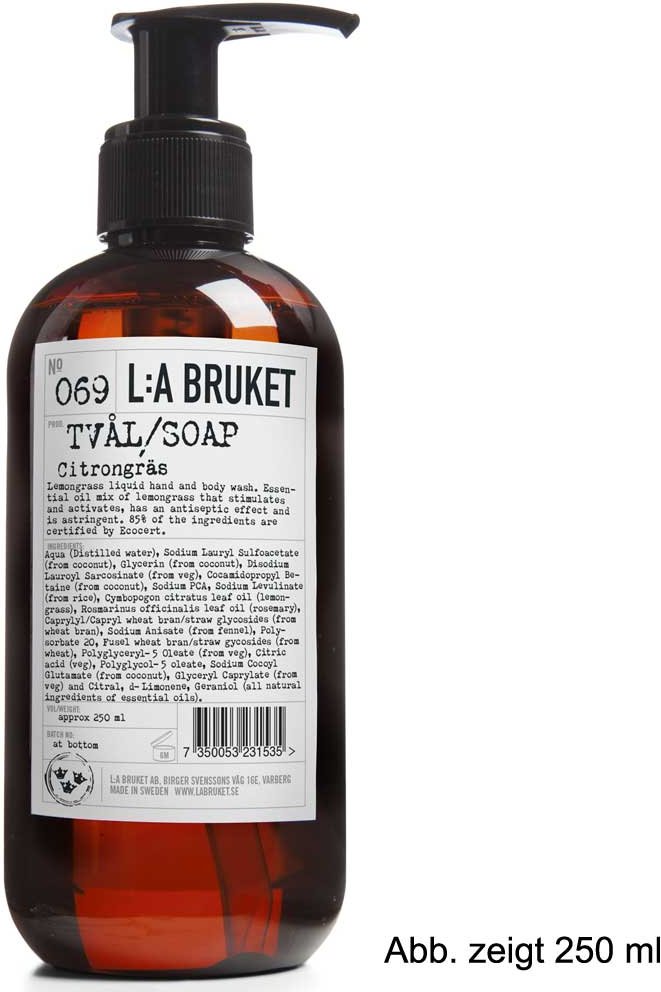 L:A BRUKET No. 69 Liquid Soap Lemongrass 450 ml
