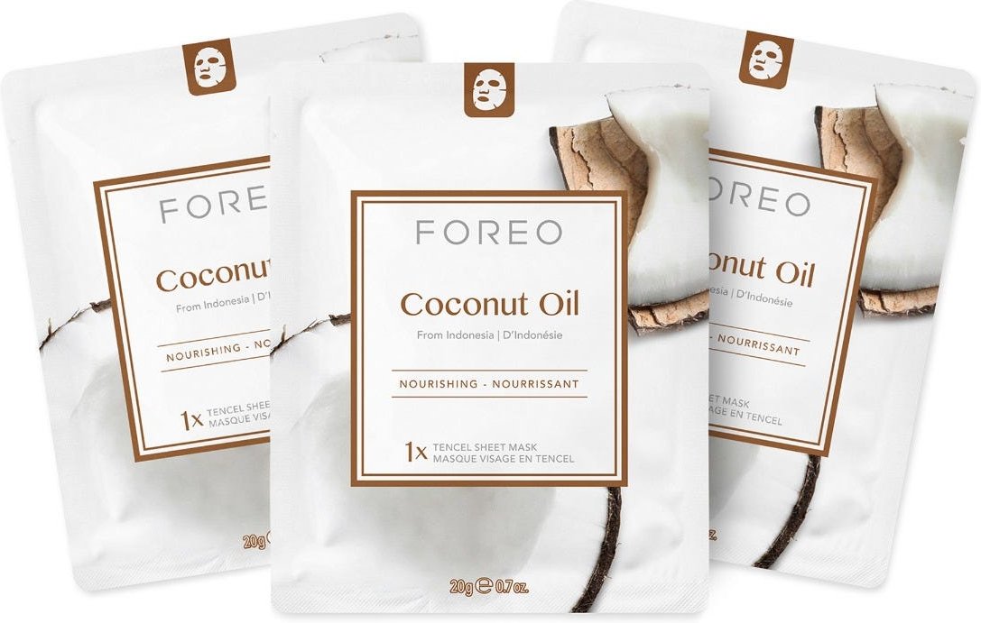 FOREO Sweden Farm To Face Collection Sheet Mask Coconut Oil 3 Stück