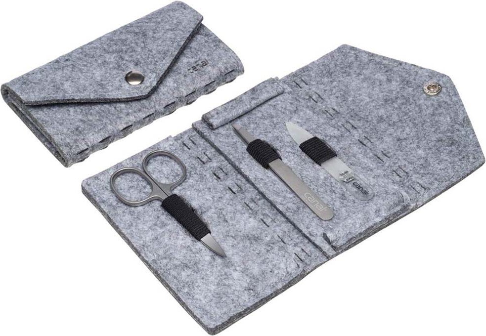 Canal Maniküre-Etui aus Filz mit Druckknopf 3-teilig