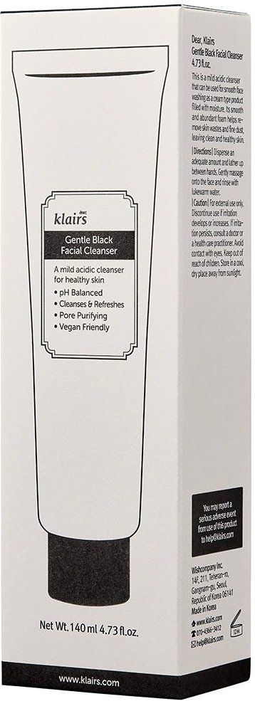 Dear, Klairs Gentle Black Facial Cleanser 140 ml