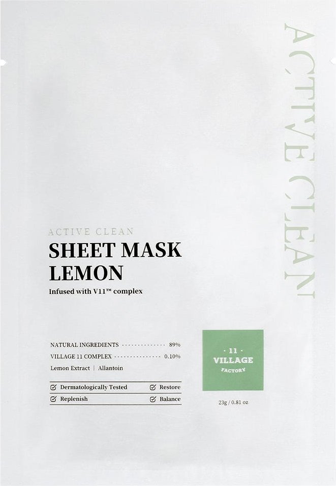 11 Village Factory Active Clean Sheet Mask Lemon