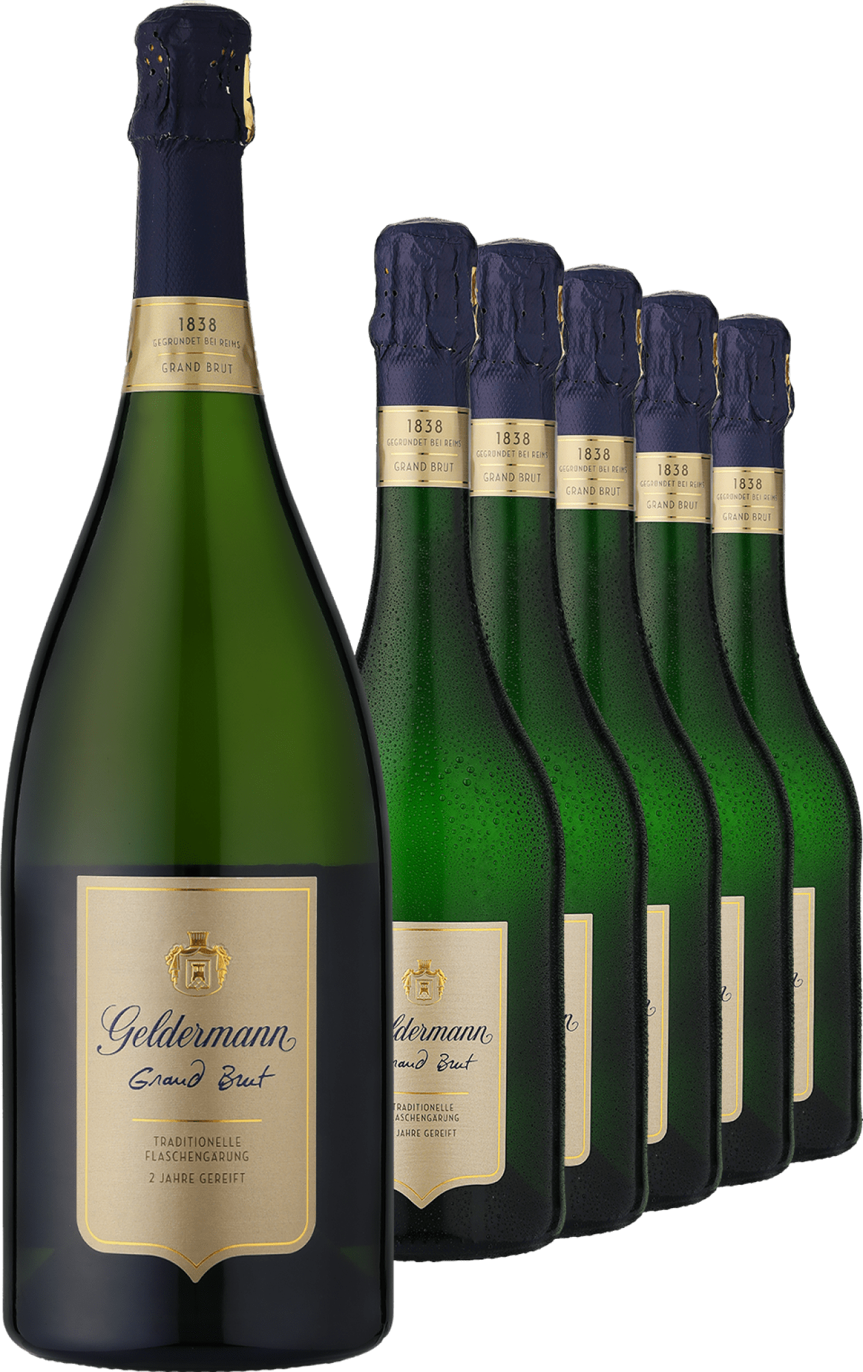 Geldermann Grand Brut im 5er-Vorratspaket + 1,5l Magnumflasche GRATIS
