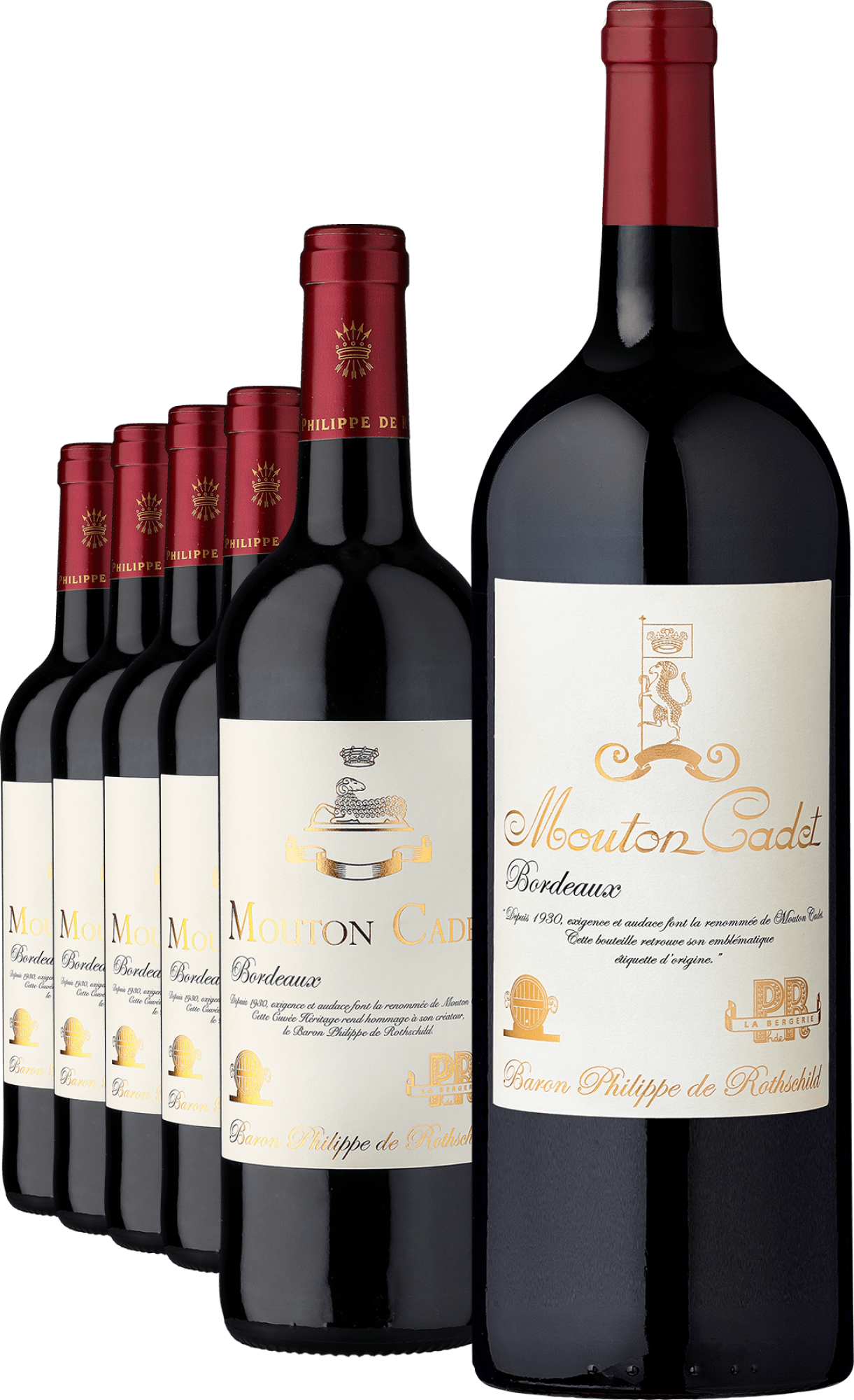 2022 Mouton Cadet Cuvée Héritage im 5er-Vorratspaket + 2020er 1,5l Magnumflasche GRATIS