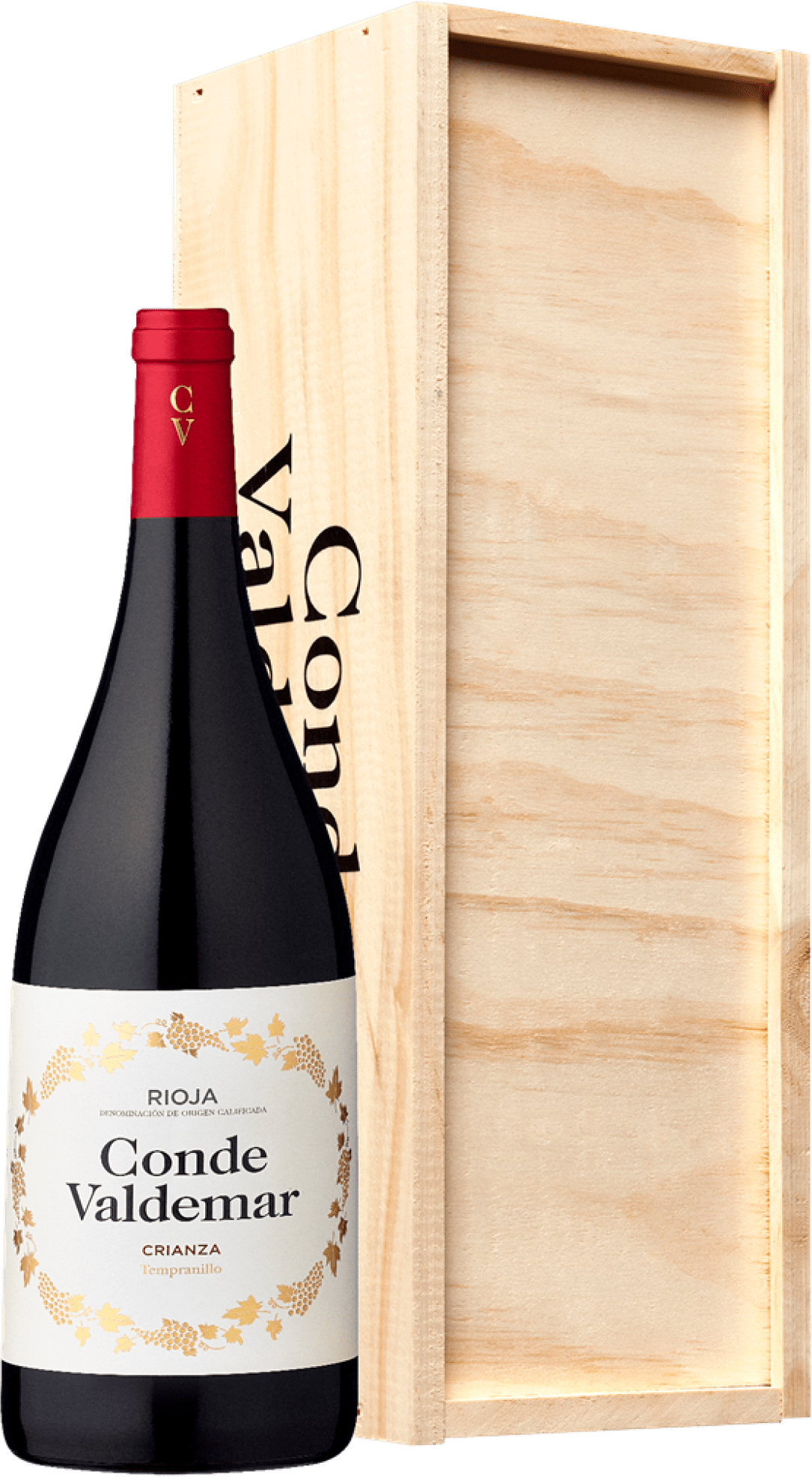 Conde Valdemar Crianza in der 1,5l Magnumflasche in der Holzkiste