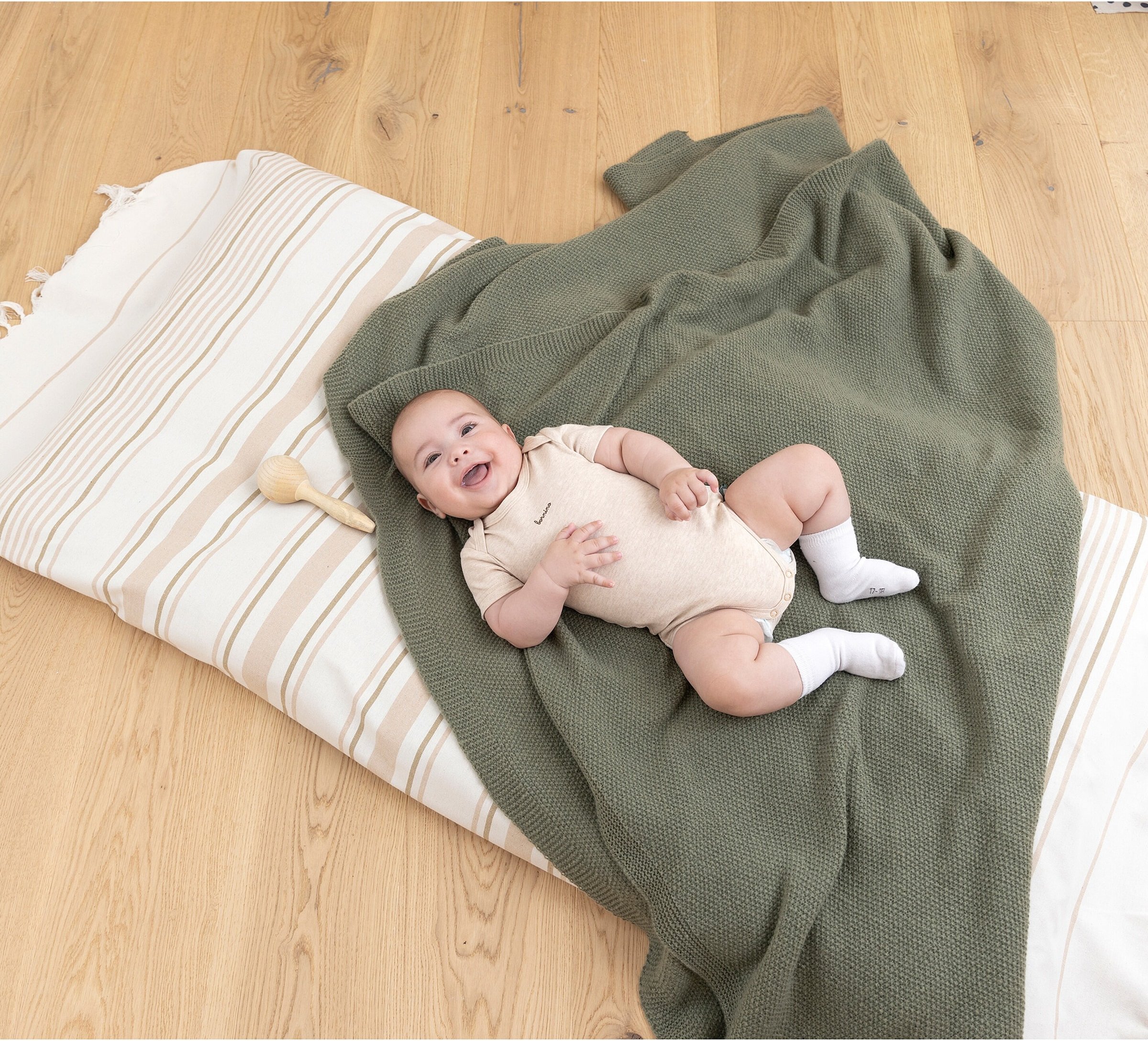 Bornino Lieblinge 3er-Pack Bodys kurzarm Ringel Haus