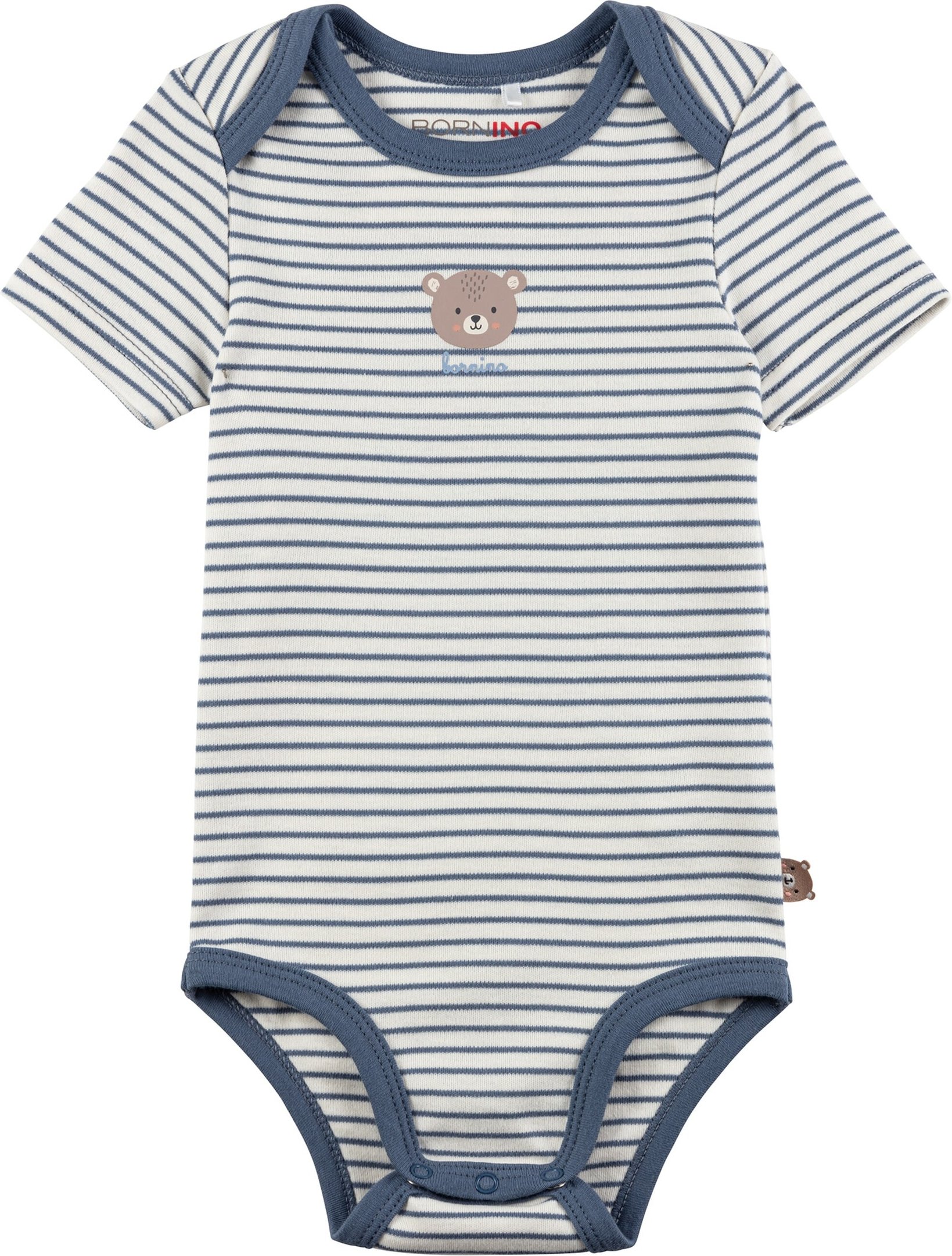 Bornino Tiny Friends 2er-Pack Bodys kurzarm Ringel Bär
