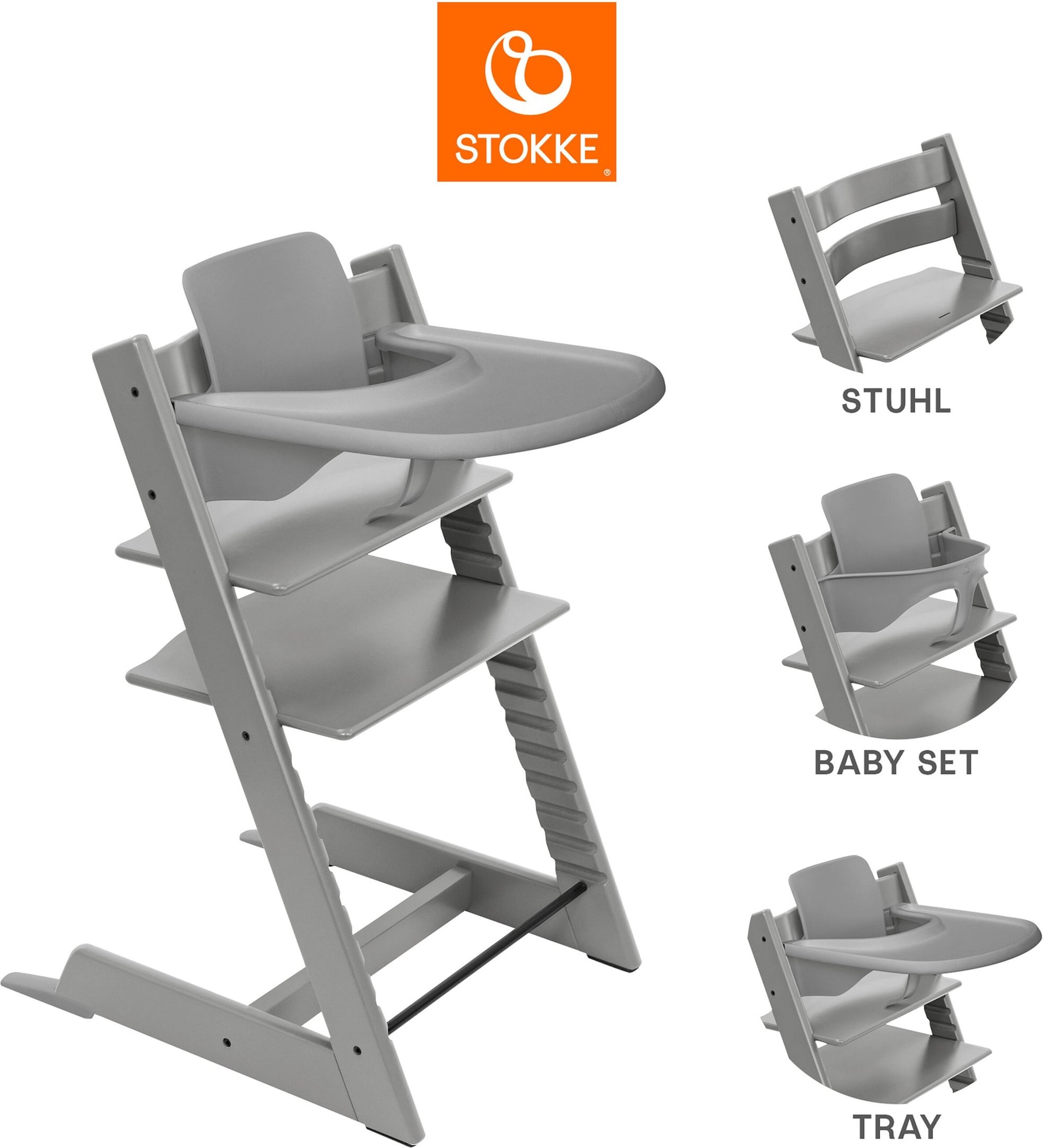 Stokke® Tripp Trapp® Bundle Treppenhochstuhl inkl. Babyset und Tray
