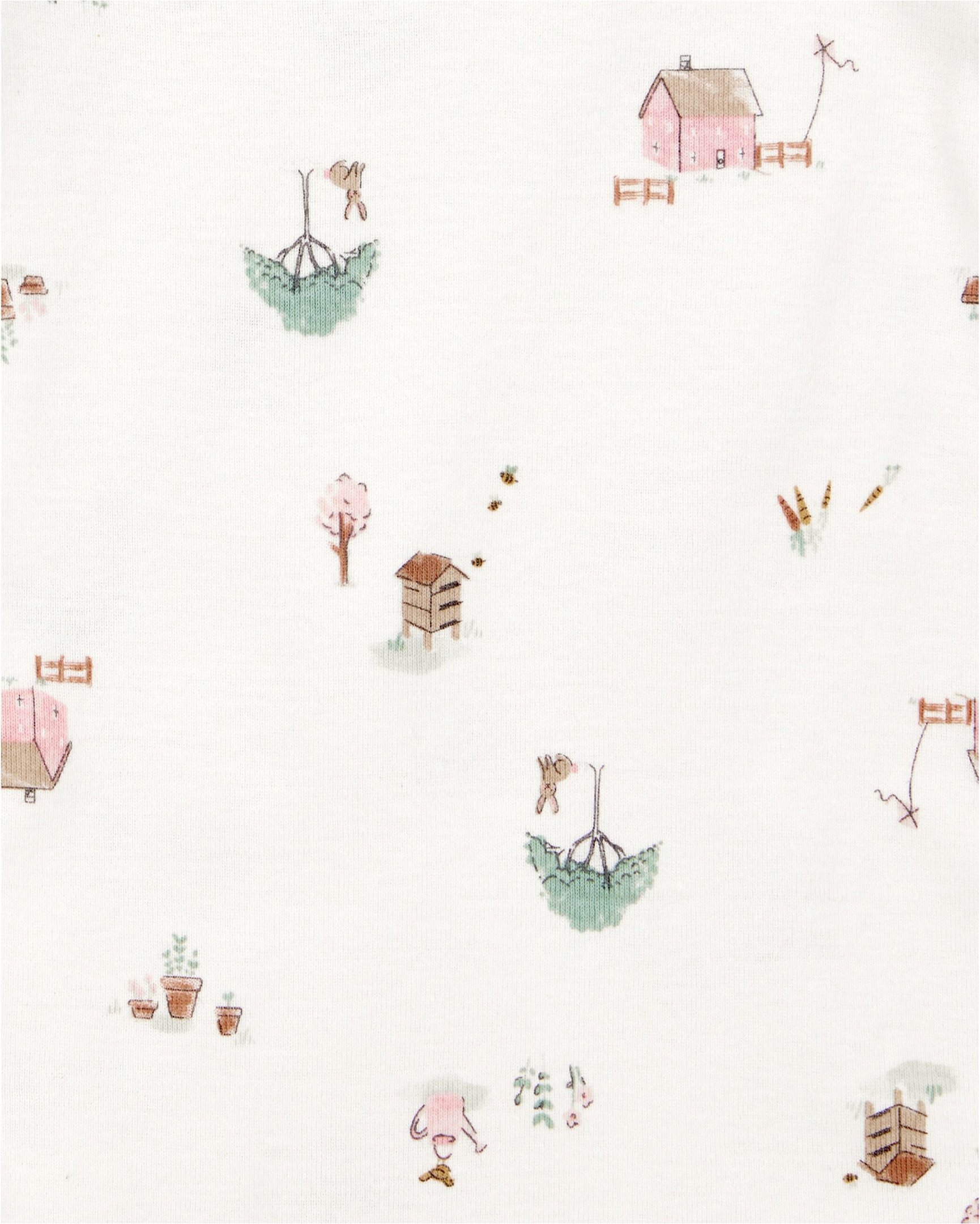 Carter's 3-tlg. Set Body kurzarm, Sweatjacke und Leggings Farm Rippqualität