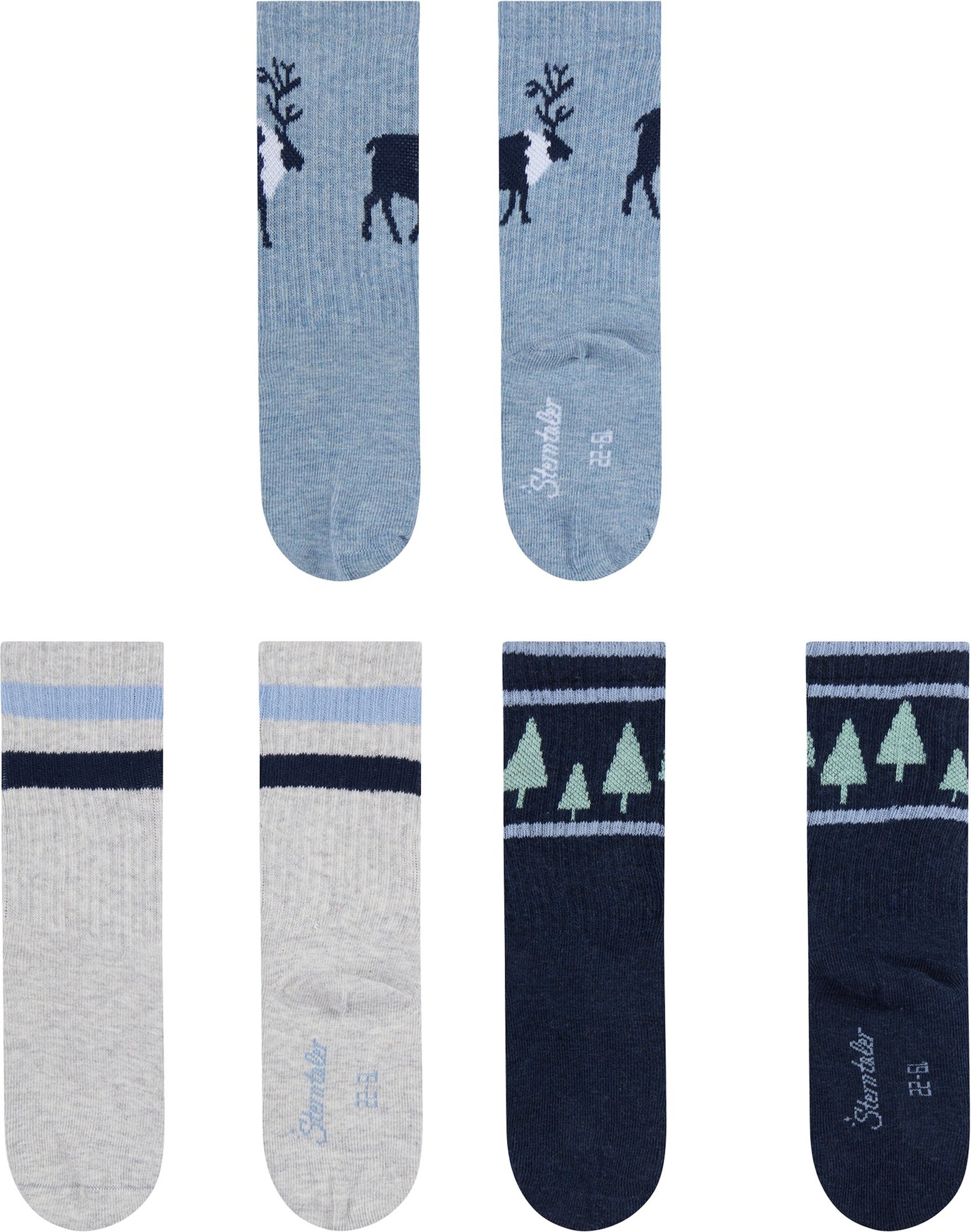 Sterntaler 3er-Pack Socken Elch Ringel