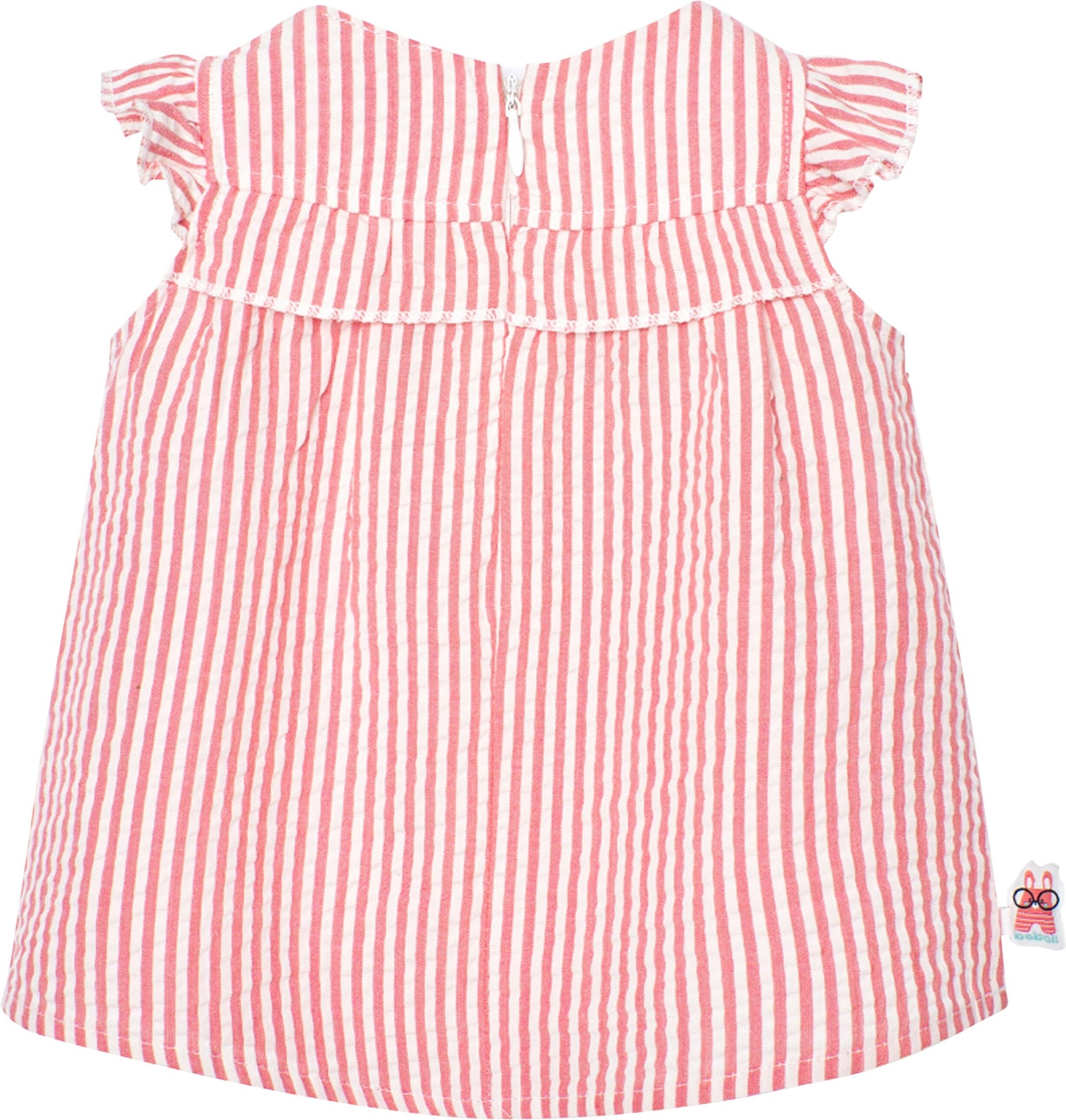 Boboli Seersucker-Kleid Flügelarm Ringel