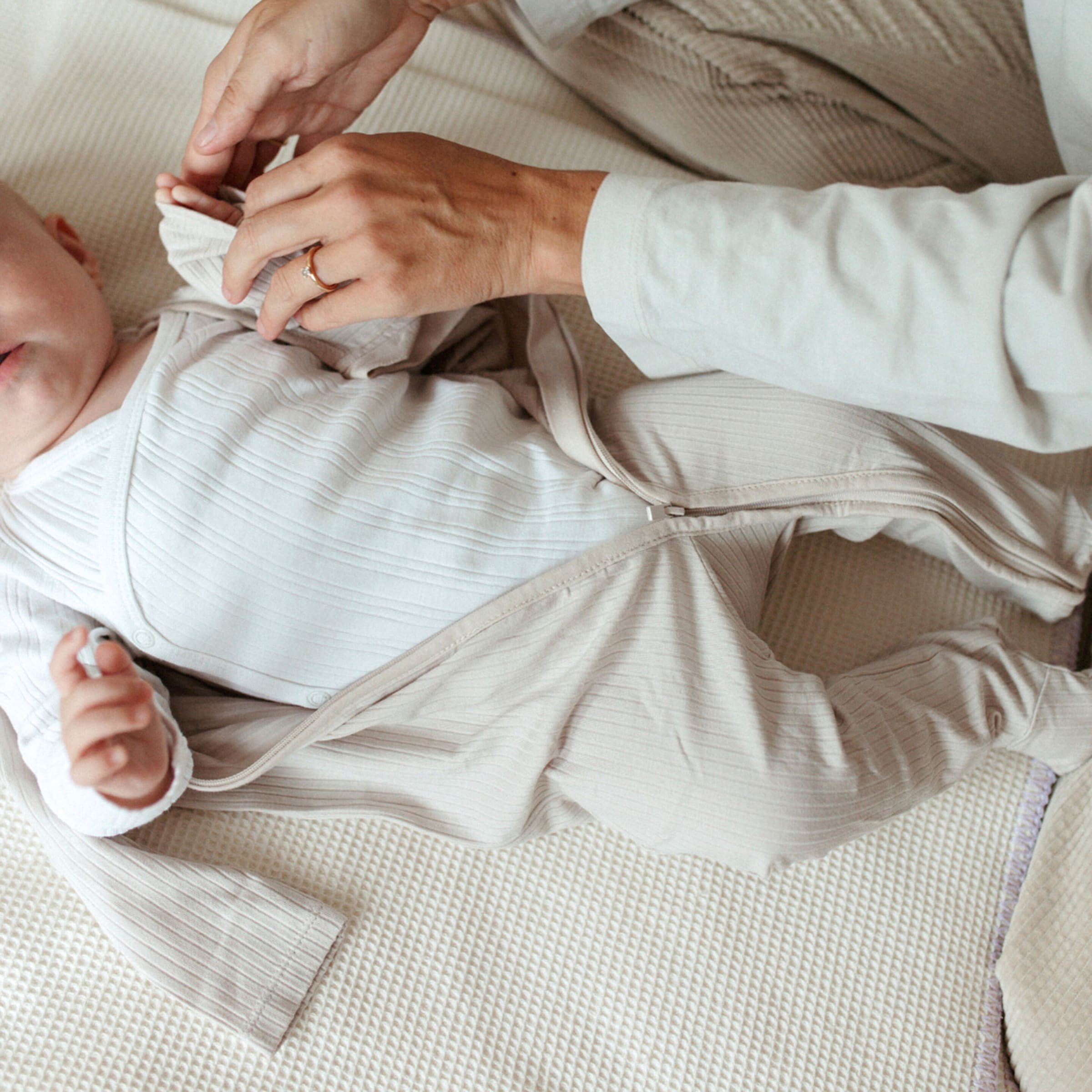 Emma & Noah Schlafoverall mit Fuß Rippqualität