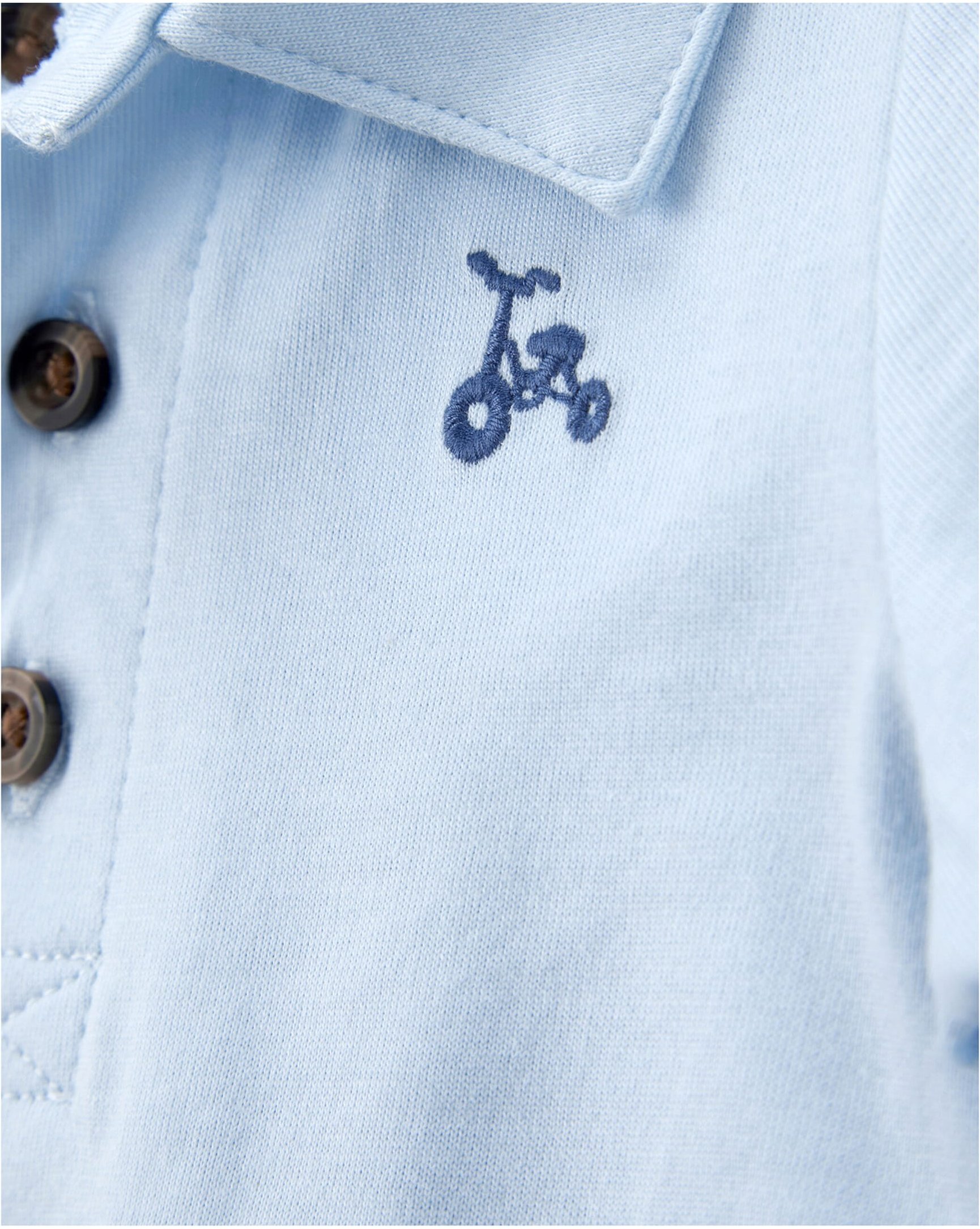 Carter's 3-tlg. Set Body kurzarm, Polo-T-Shirt und Shorts Fahrrad