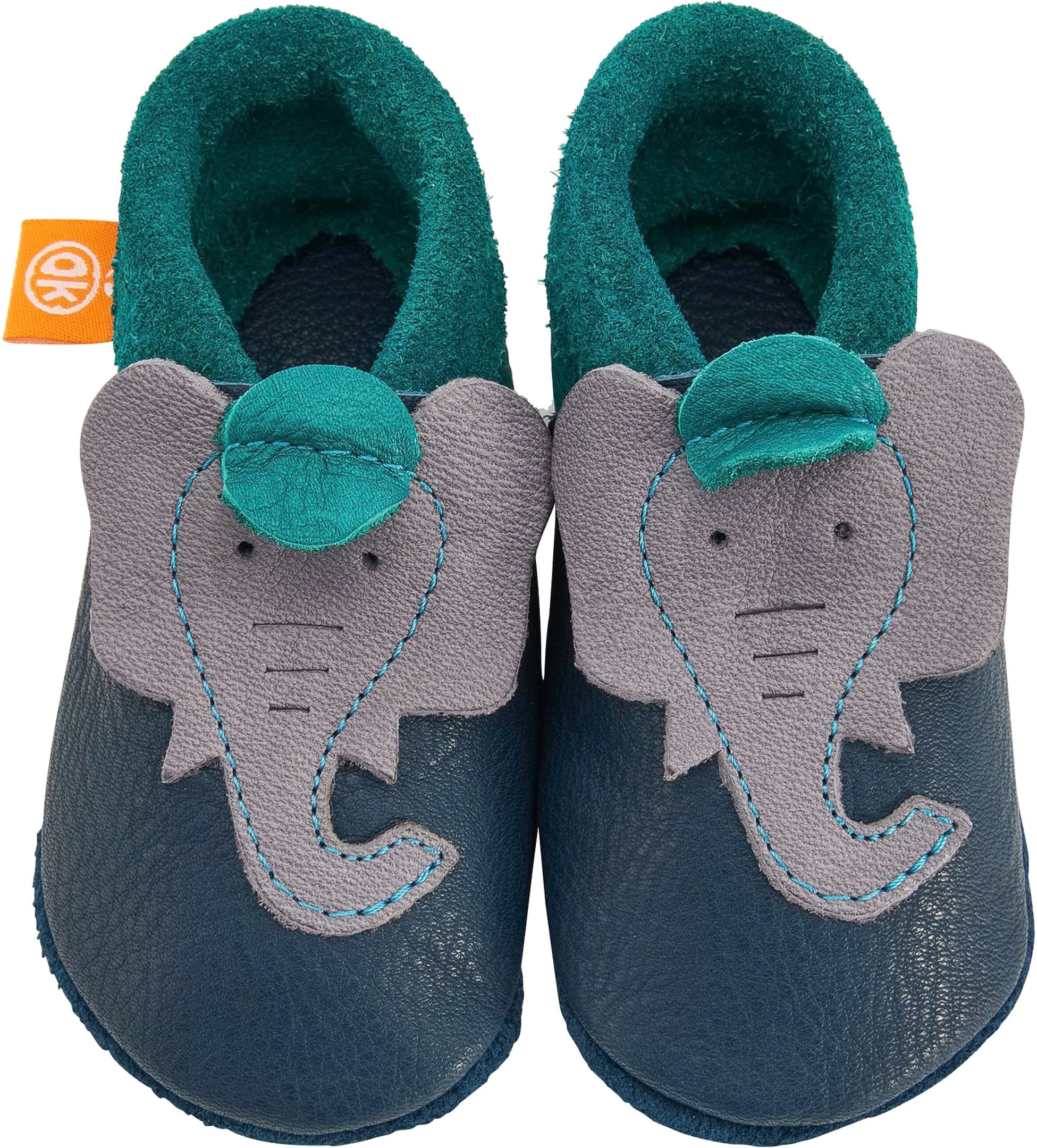 Orangenkinder Krabbel- und Hausschuhe Elefant